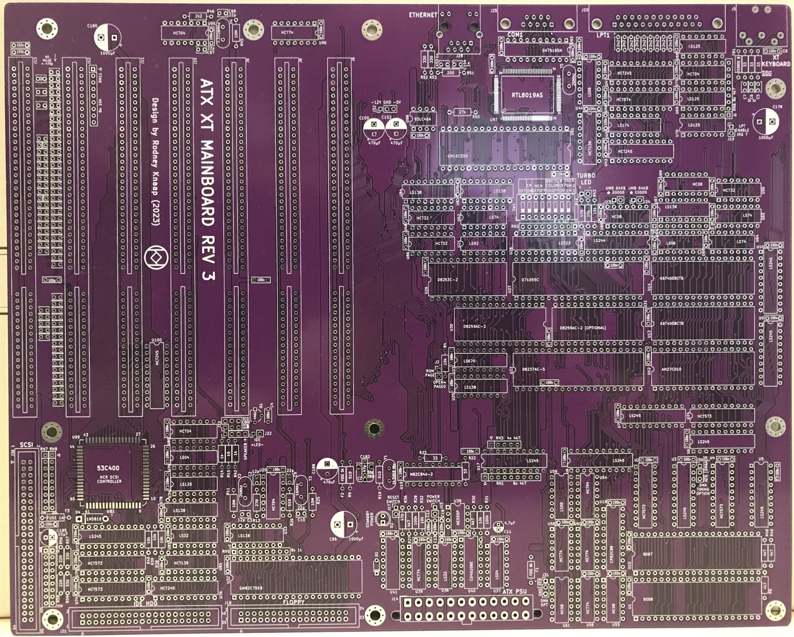 The bare PCB, as received from the JLCPCB factory in China
