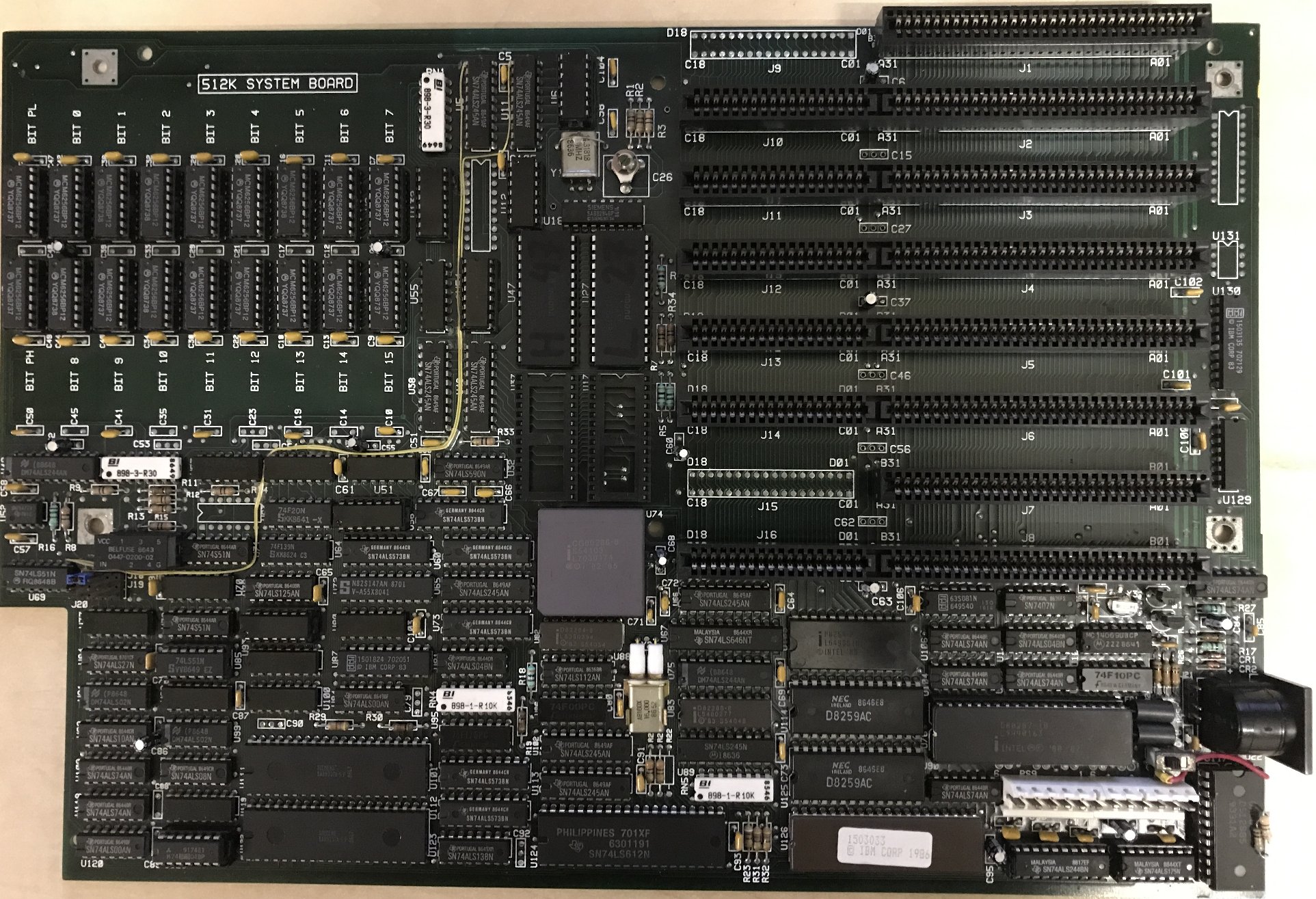 My IBM 5170 type 3 mainboard after restoration and repairs.